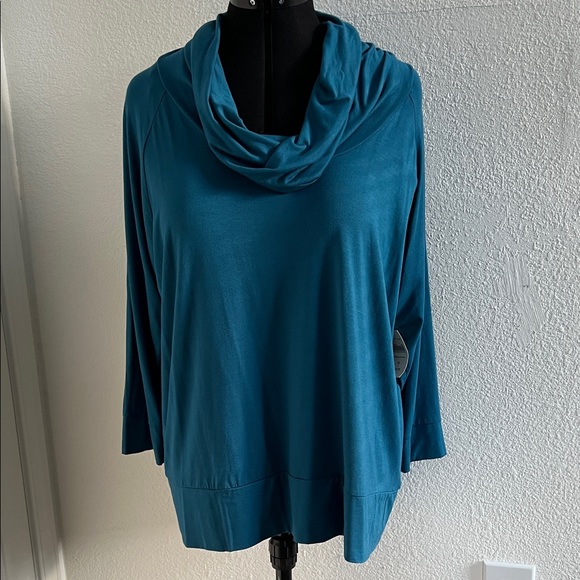 Coldwater Creek Teal Cowl Neck Women's Sweater NWT size XL - Picture 1 of 4